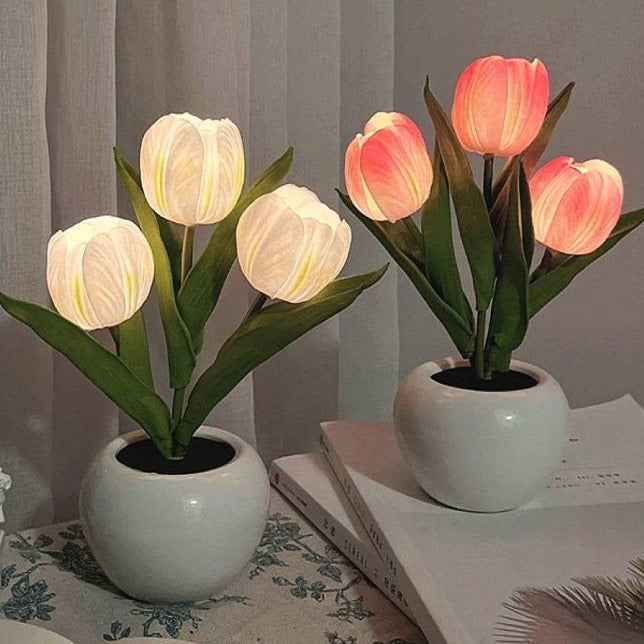 Decorative Lighting Tulip Flower LED for Bedroom | Cordless