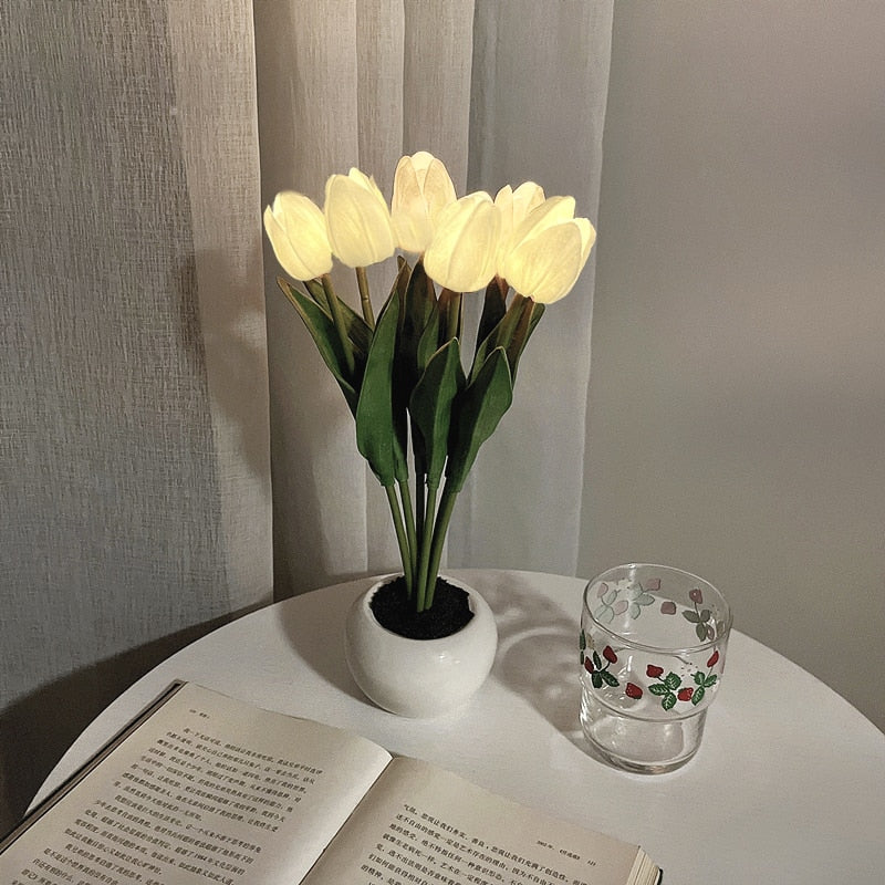 Decorative Lighting Tulip Flower LED for Bedroom | Cordless