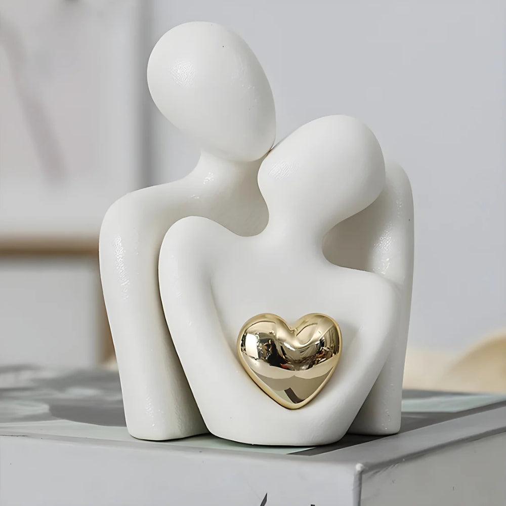 Decorative Objects Couple Statue with Heart | Ceramic