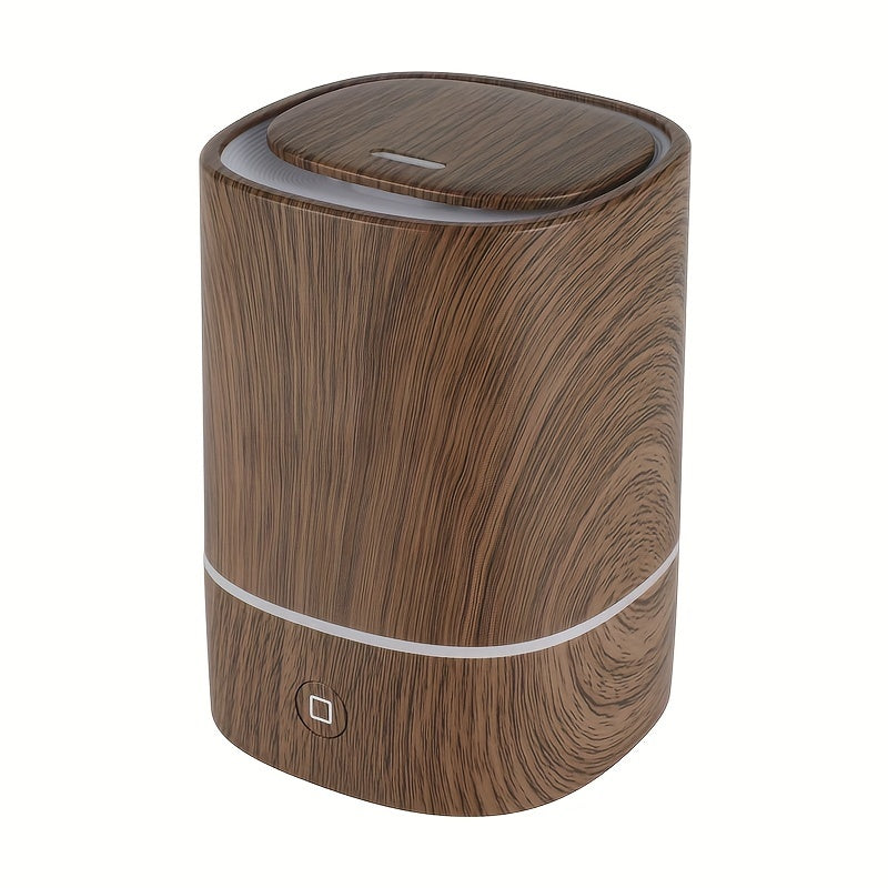 Diffuser Wood Grain Print Cylinder with LED Base | USB