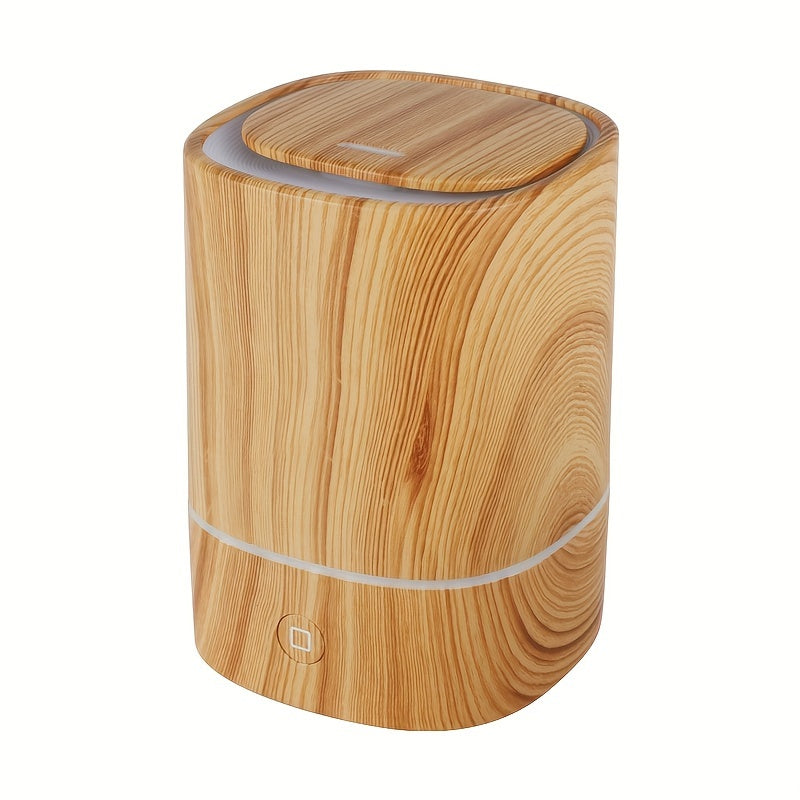 Diffuser Wood Grain Print Cylinder with LED Base | USB