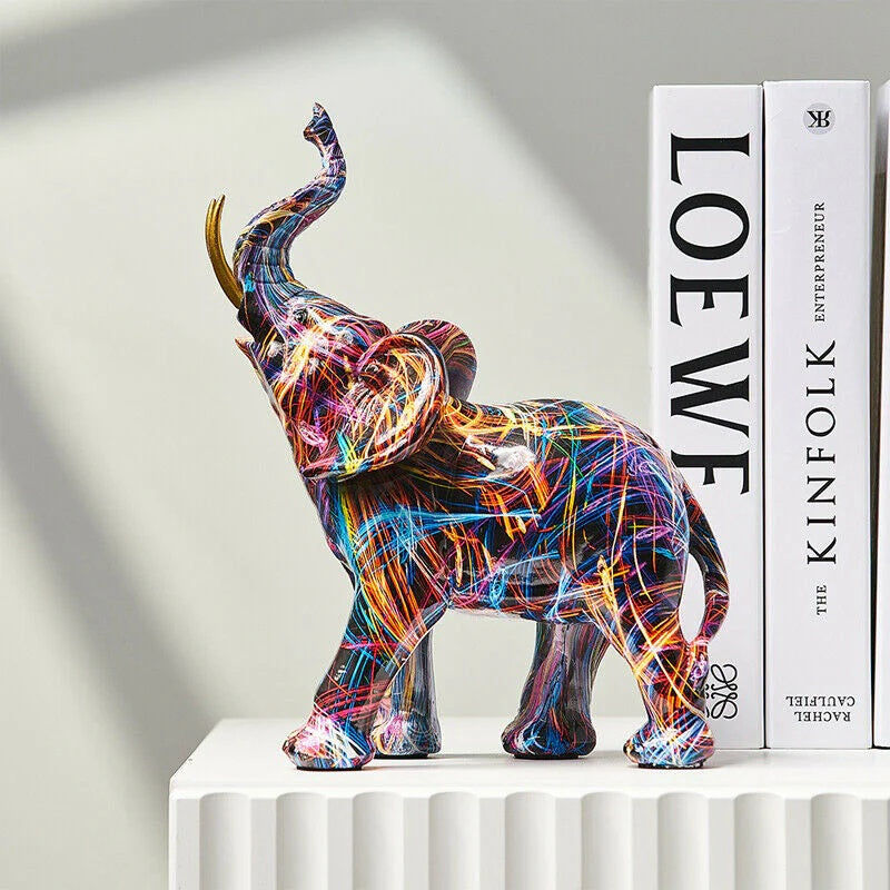 Elephant Statue Decorative Object for Living Room | Resin