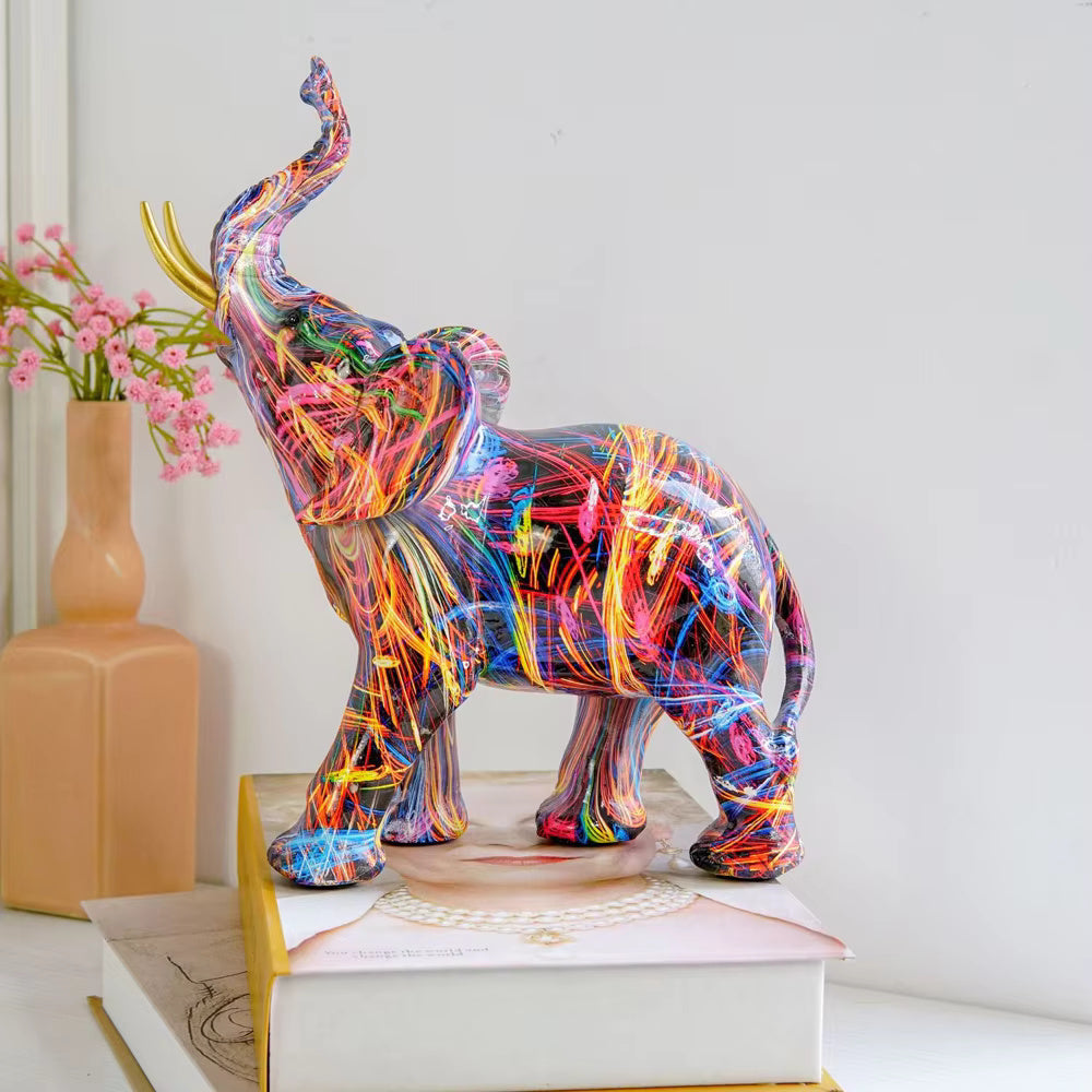 Elephant Statue Decorative Object for Living Room | Resin