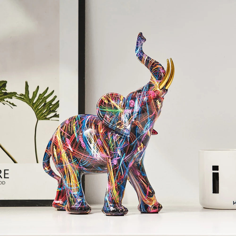 Elephant Statue Decorative Object for Living Room | Resin