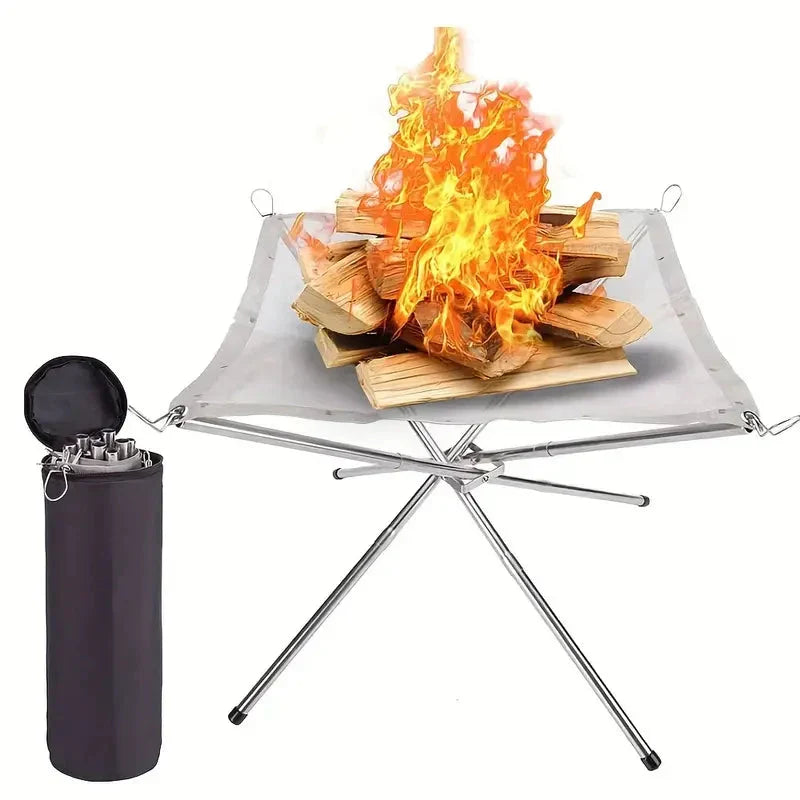 Fire Pits Portable Stainless Steel Mesh with Carry Bag | Foldable