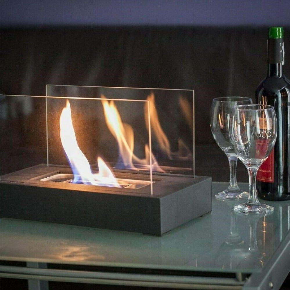 Fire Pits Tabletop with Glass Panels | Portable