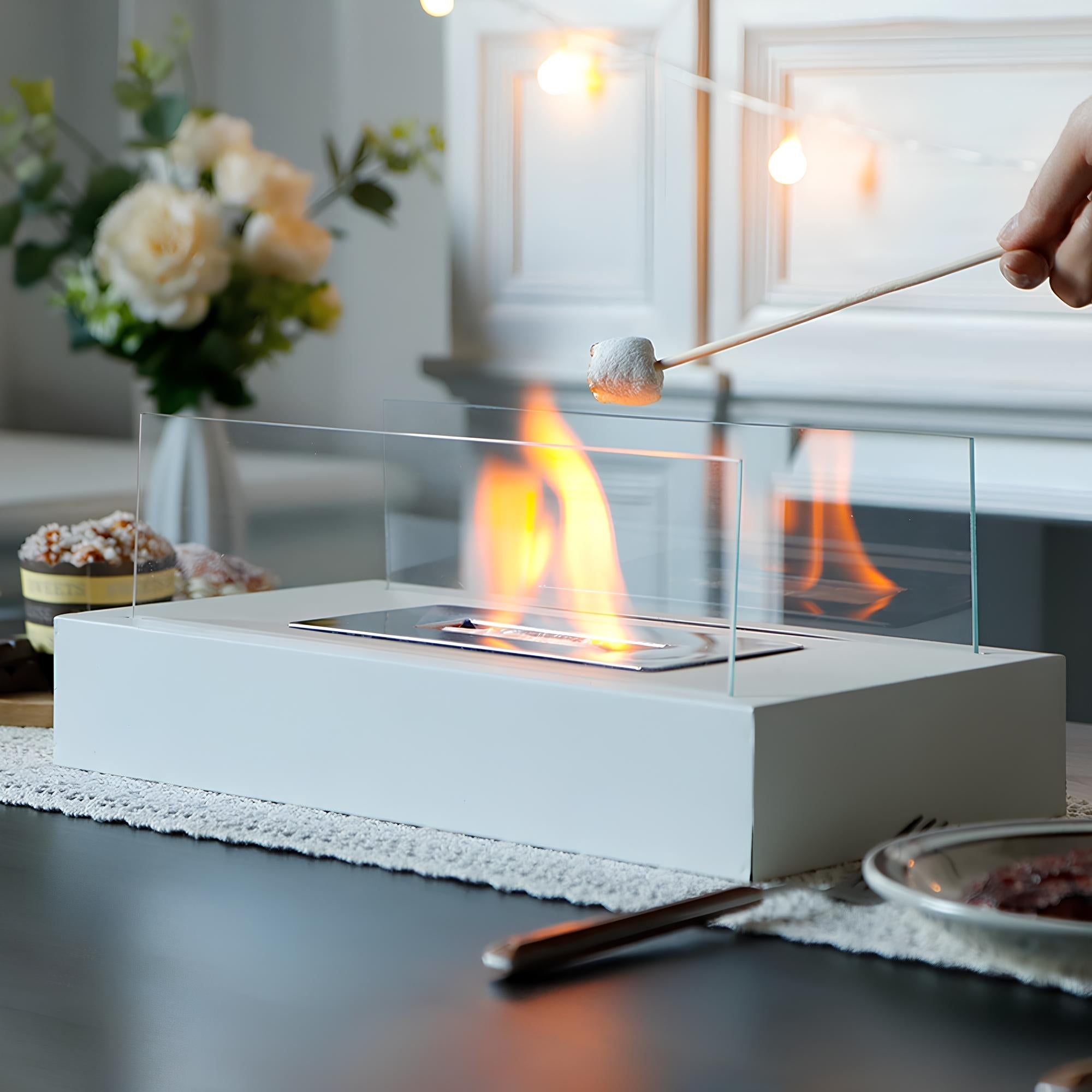 Fire Pits Tabletop with Glass Panels | Portable