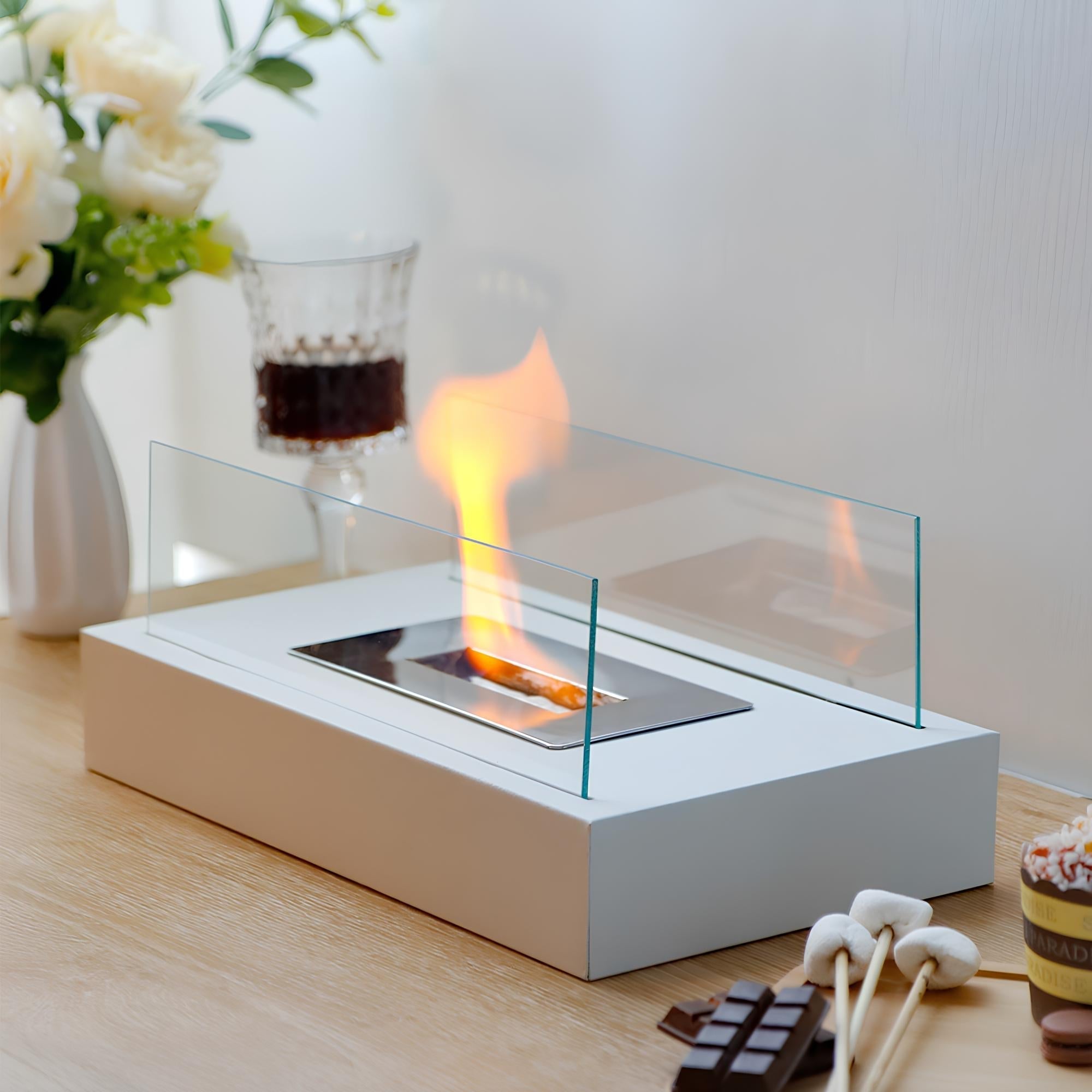 Fire Pits Tabletop with Glass Panels | Portable
