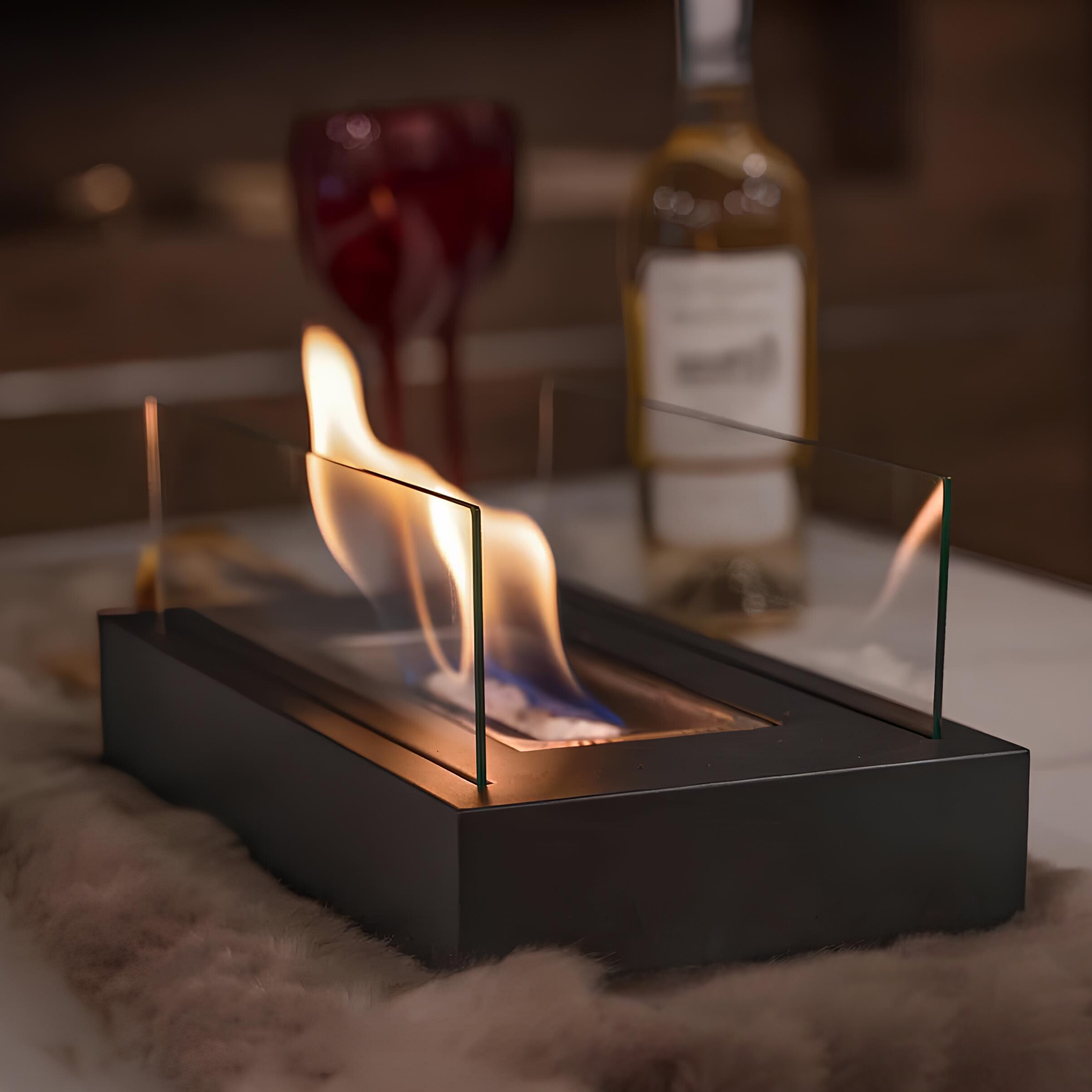 Fire Pits Tabletop with Glass Panels | Portable