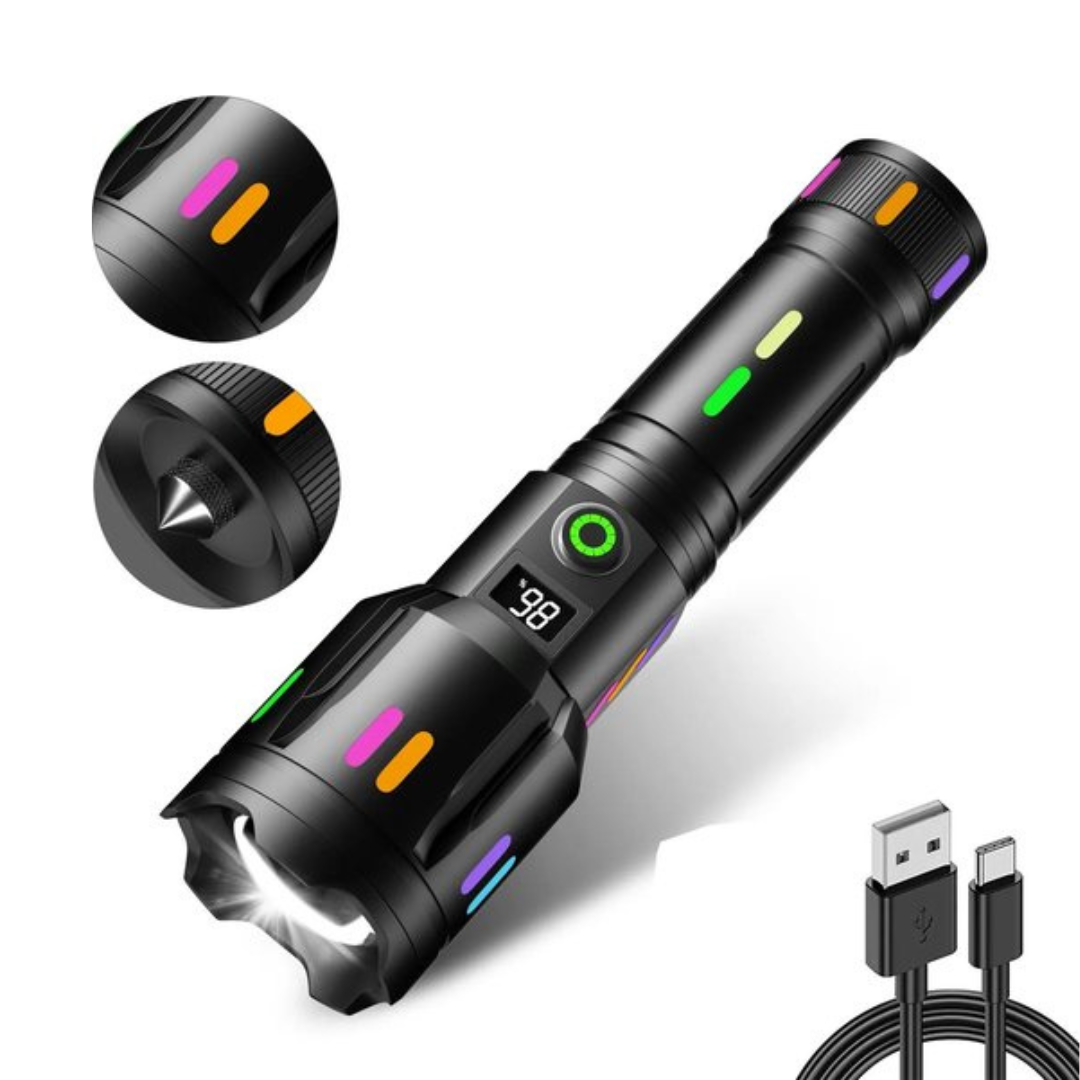 Flashlights Tactical with LCD Display | USB