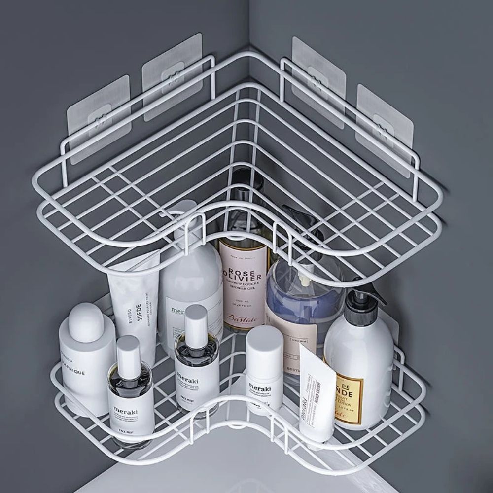 Floating Shelves Corner Shower Caddy | No-Drill
