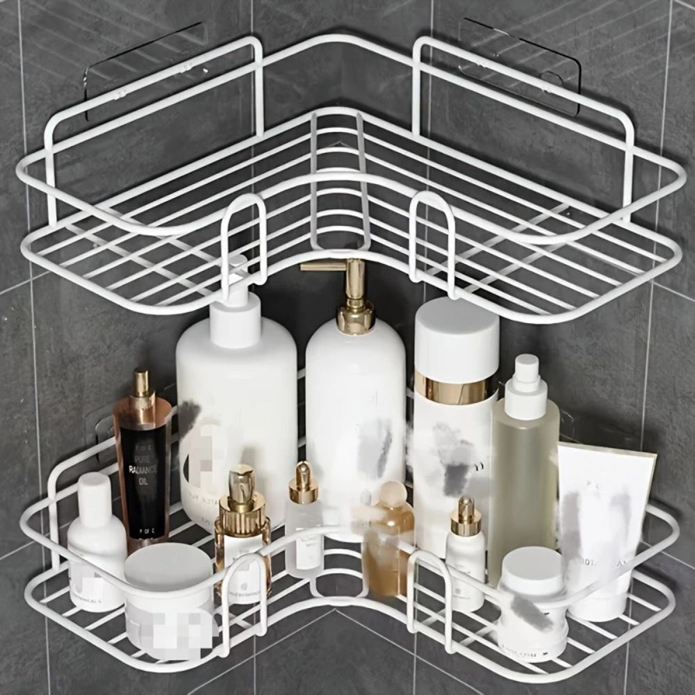 Floating Shelves Corner Shower Caddy | No-Drill