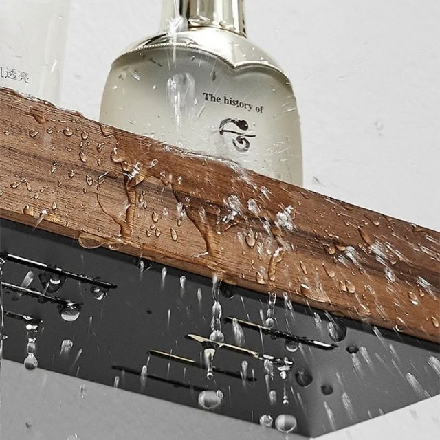 Floating Shelves Wood with Lip for Kitchen | Metal Frame