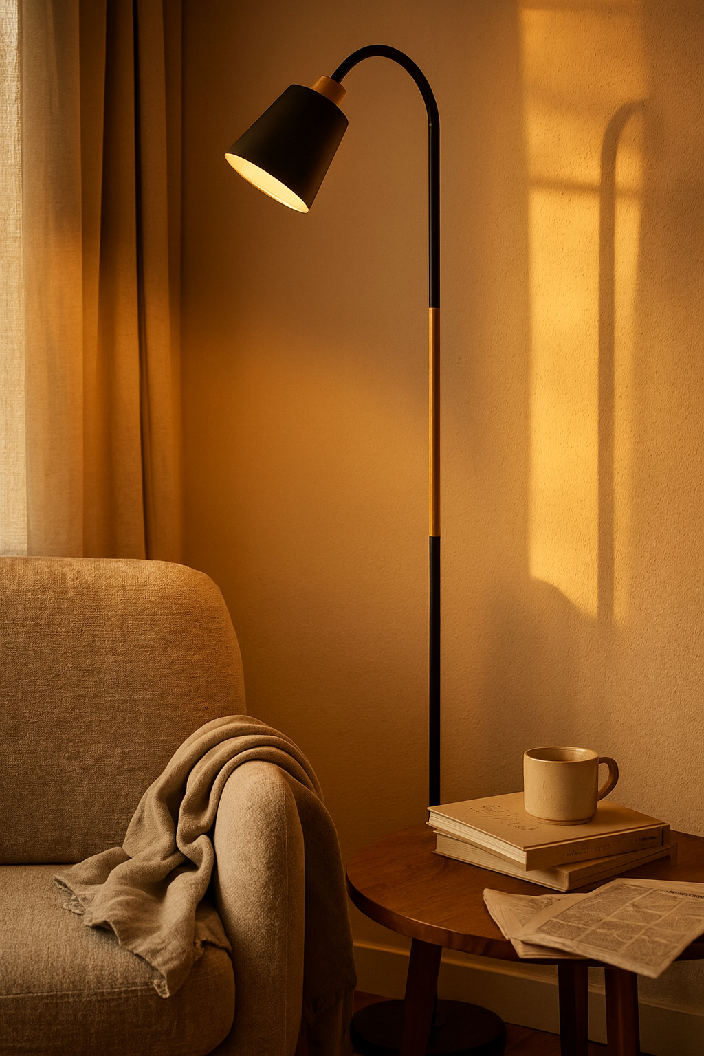 Floor Lamp for Living Room | Wood