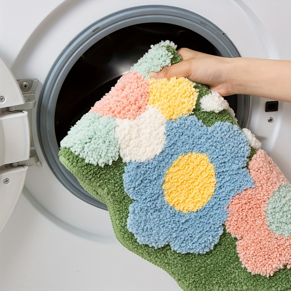 Fluffy Washable Rug with Tufted Design for Bathroom | Scenic