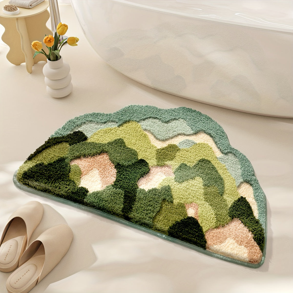 Fluffy Washable Rug with Tufted Design for Bathroom | Scenic