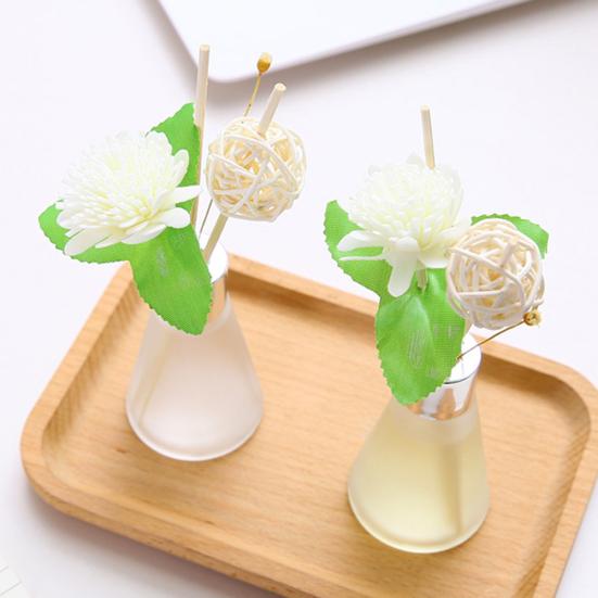 Home Fragrance Reed Diffuser 50ml with Flower Design | Frosted Glass