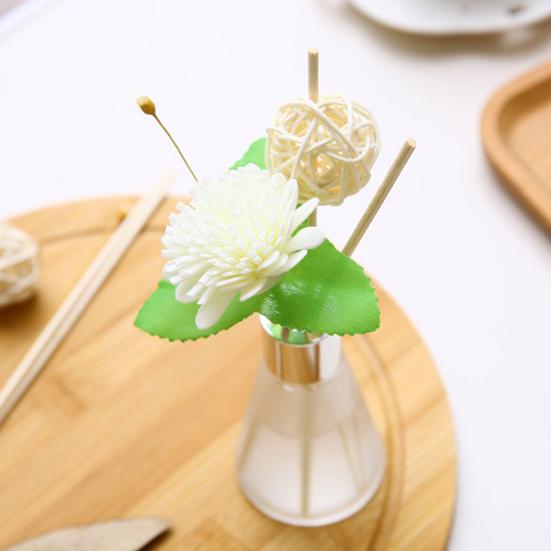 Home Fragrance Reed Diffuser 50ml with Flower Design | Frosted Glass