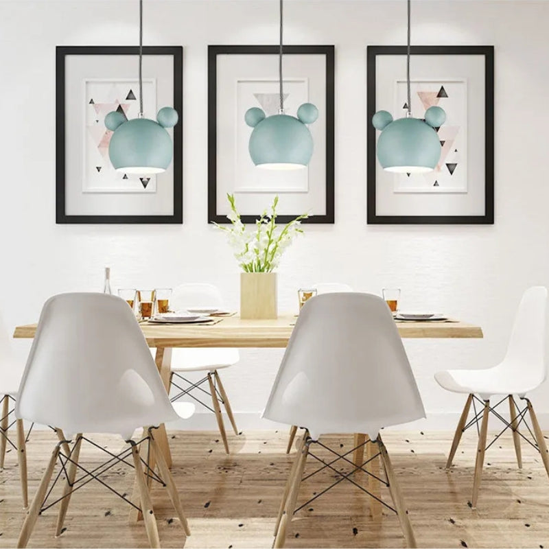Kids Pendant Light with Round Ear Dome | Matte