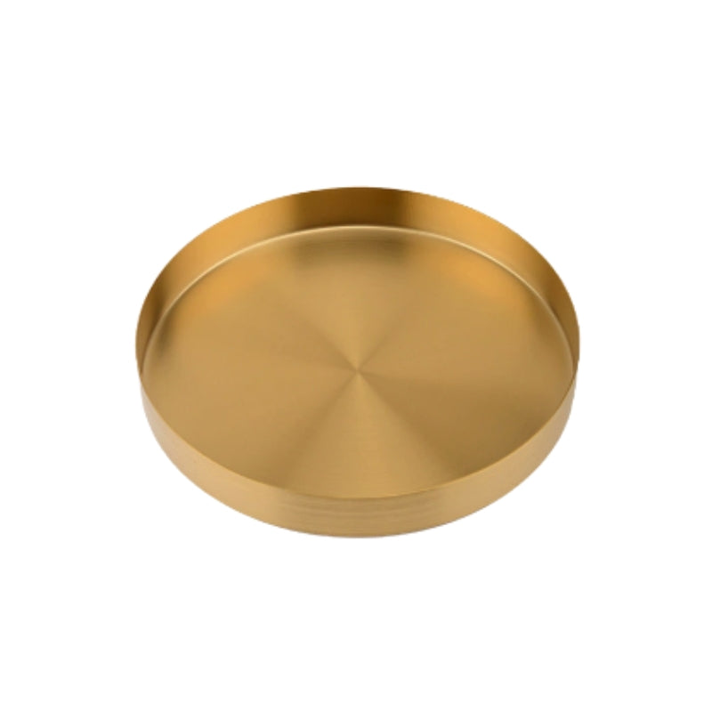 Kitchen Serving Round Stainless Steel Vanity Tray | Brushed