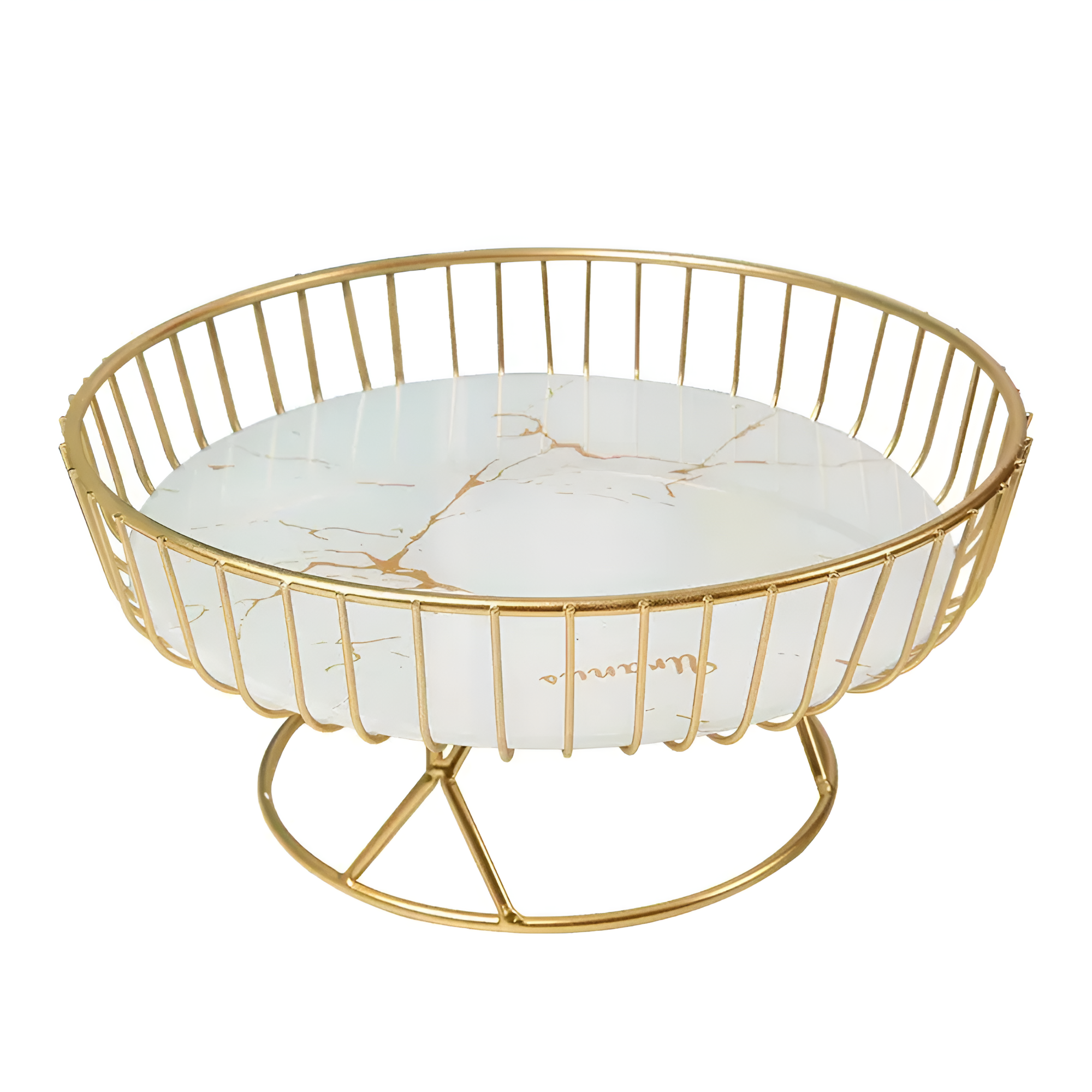 Kitchen Serving Wire Fruit Basket | Marble Base Design