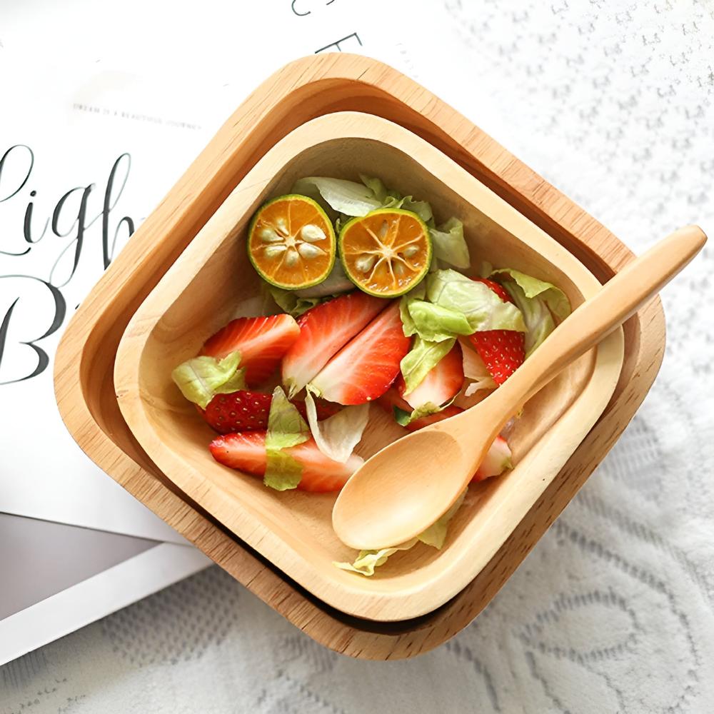 Kitchen Serving Wood Nesting Bowls | Square
