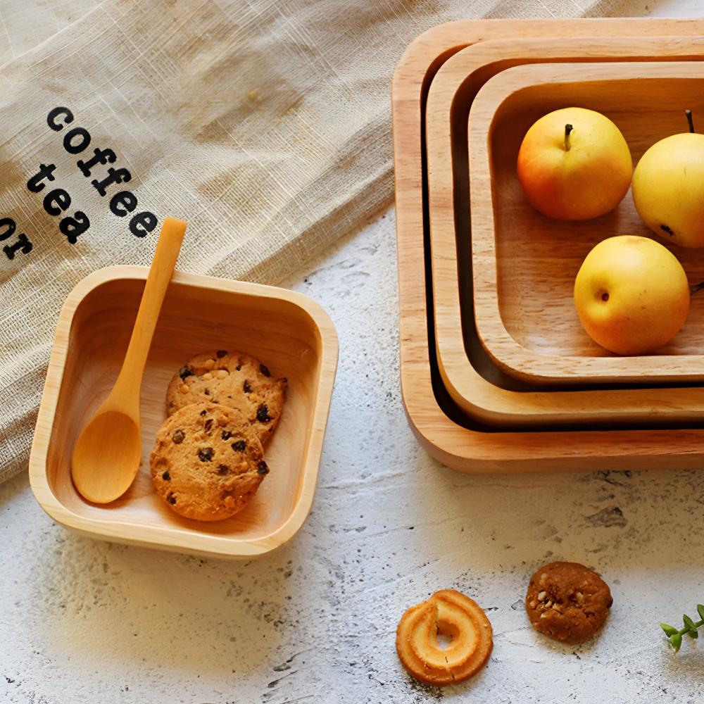 Kitchen Serving Wood Nesting Bowls | Square