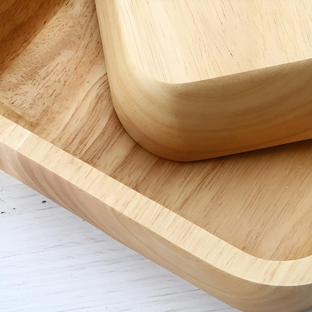 Kitchen Serving Wood Nesting Bowls | Square