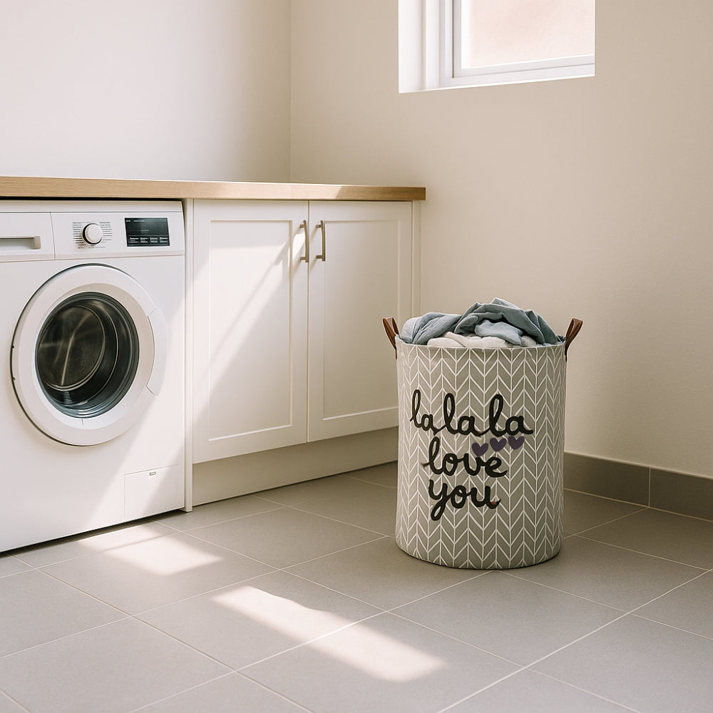 Laundry Basket Fabric with Handles | Round