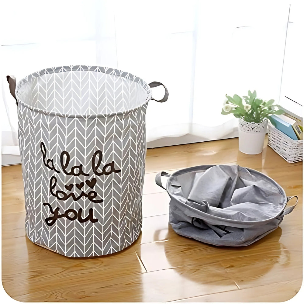 Laundry Basket Fabric with Handles | Round