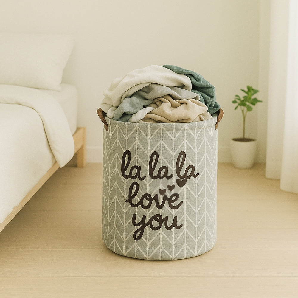 Laundry Basket Fabric with Handles | Round