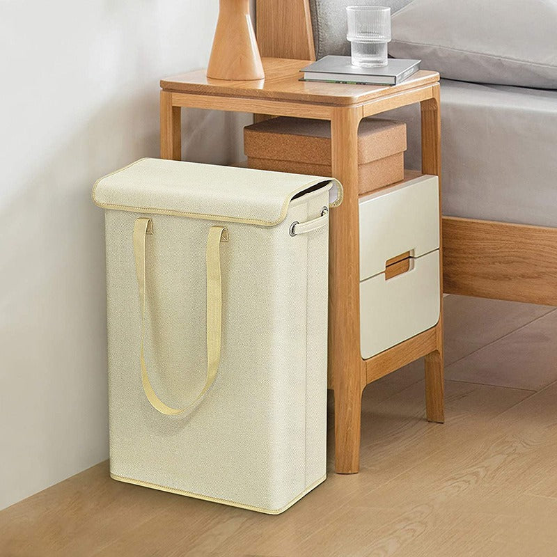 Laundry Basket Slim with Lid & Handles | 45L Foldable