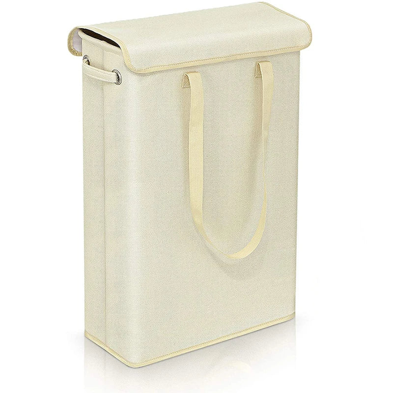 Laundry Basket Slim with Lid & Handles | 45L Foldable