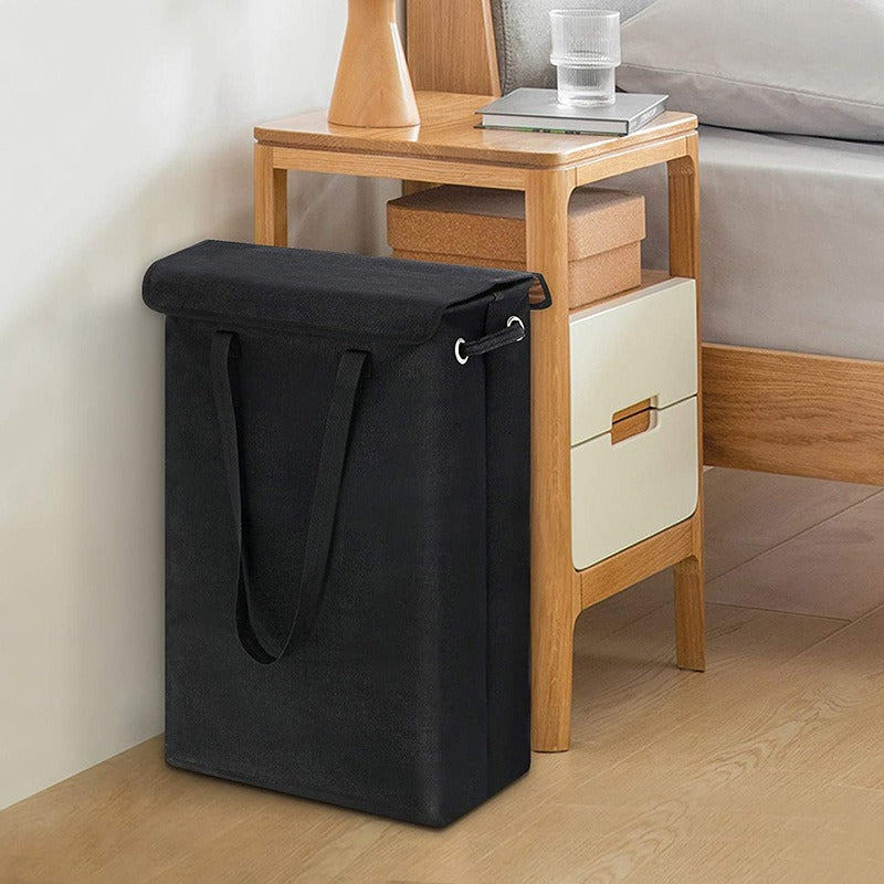 Laundry Basket Slim with Lid & Handles | 45L Foldable