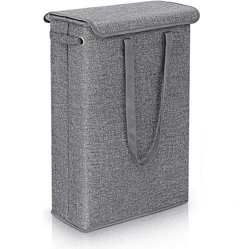 Laundry Basket Slim with Lid & Handles | 45L Foldable