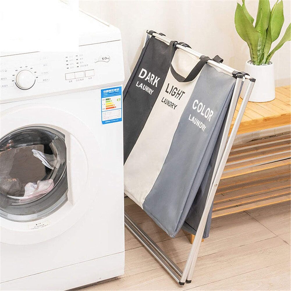 Laundry Sorter Basket with 3 Compartments | X-Frame