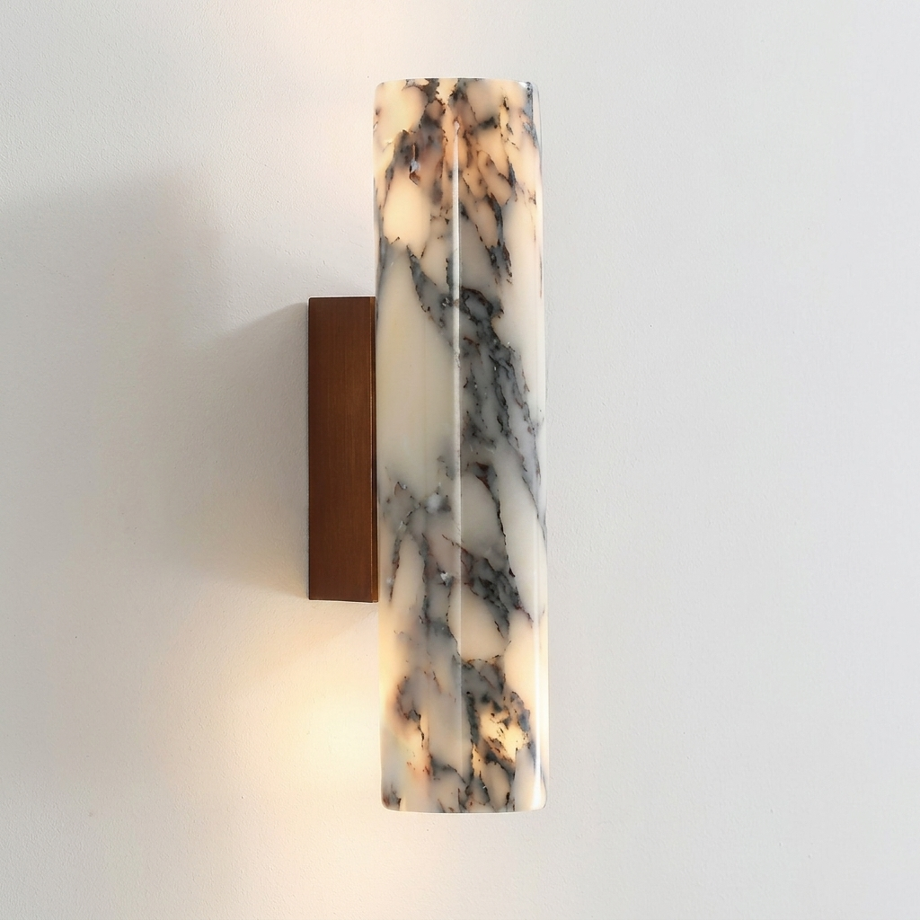 Marble & Aged Brass 2-Light G9 Wall Sconce | Vintage Style