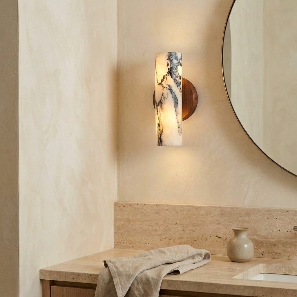 Marble & Aged Brass 2-Light G9 Wall Sconce | Vintage Style
