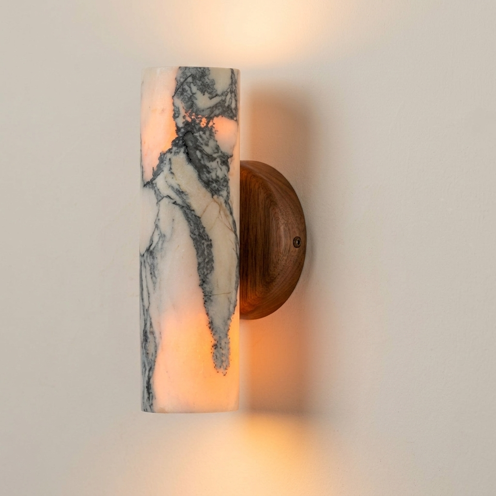 Marble & Aged Brass 2-Light G9 Wall Sconce | Vintage Style