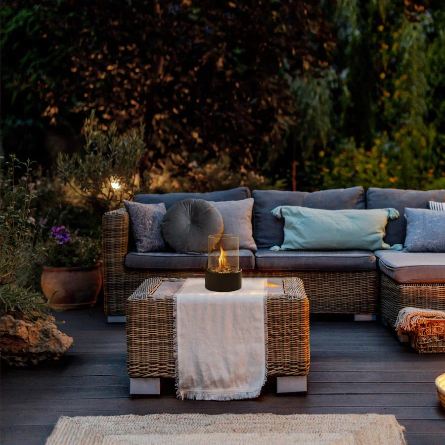 Outdoor Heating Tabletop Fire Pit | Glass Cylinder