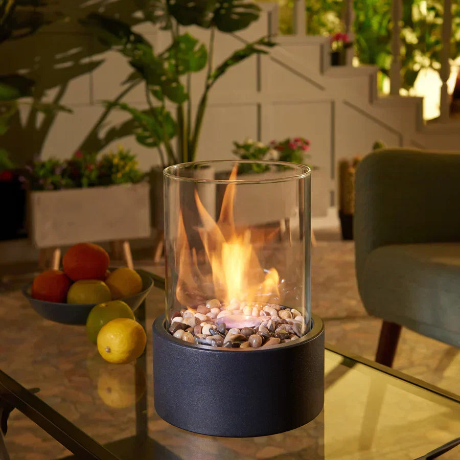 Outdoor Heating Tabletop Fire Pit | Glass Cylinder