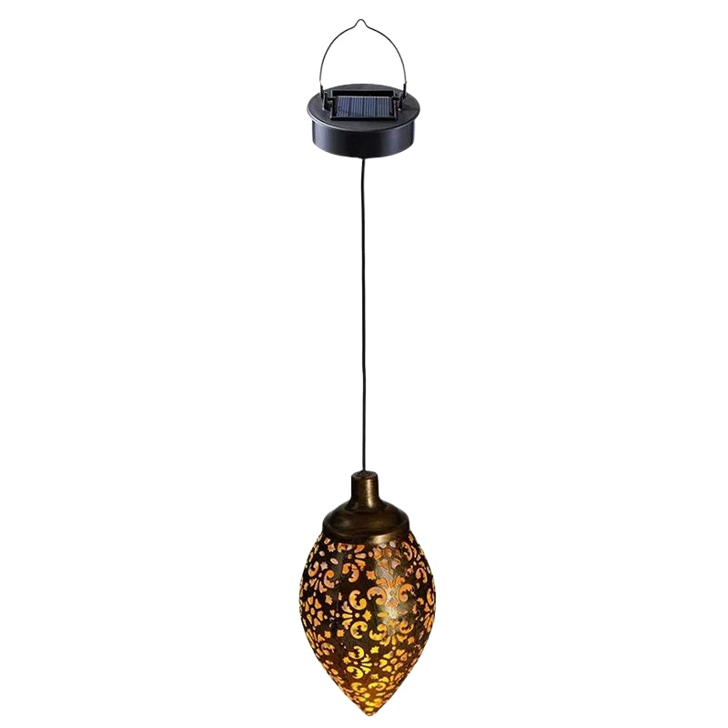 Outdoor Lighting Solar Hanging Lantern with Cutout Design | Teardrop