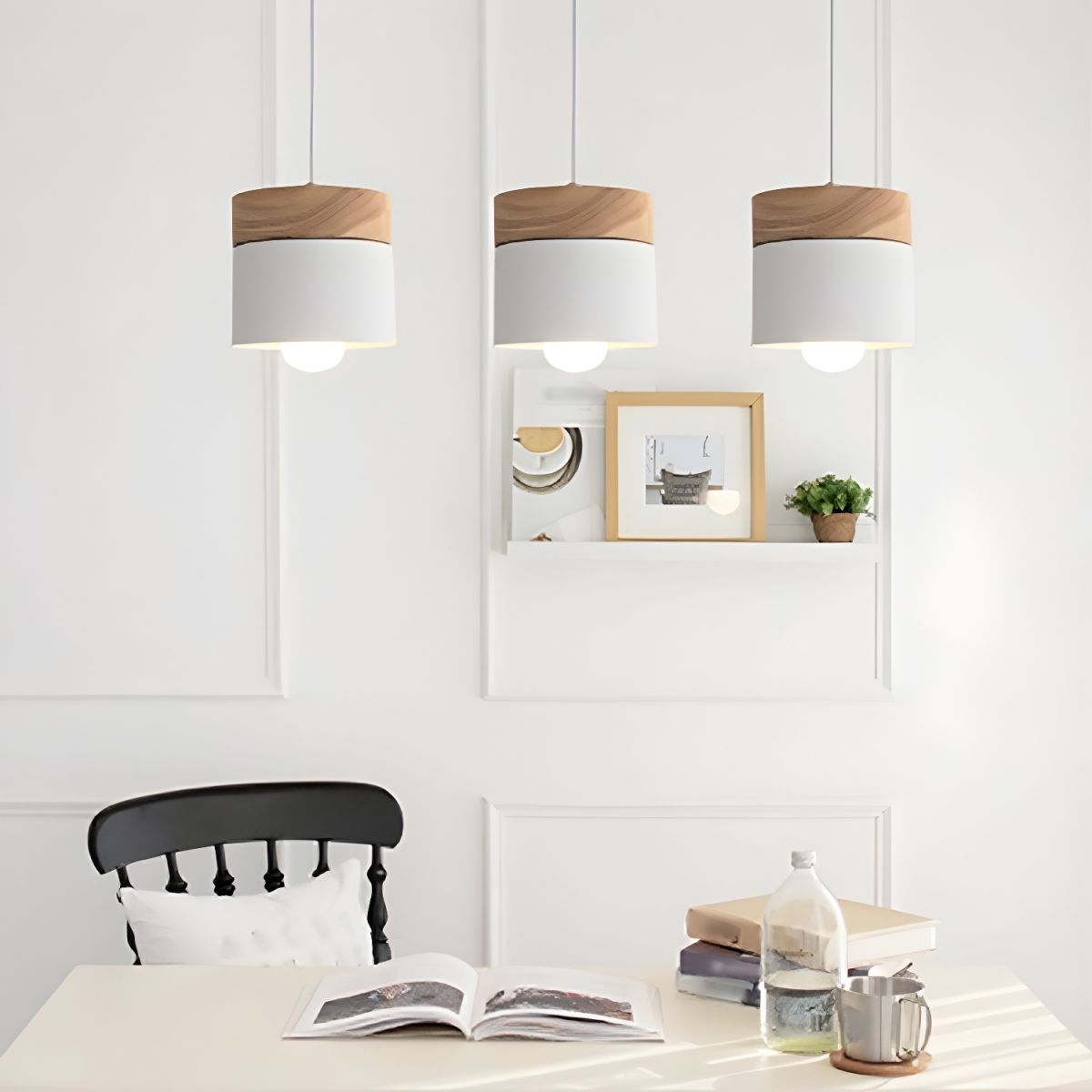 Pendant Light for Dining & Kitchen Room | Wood Top