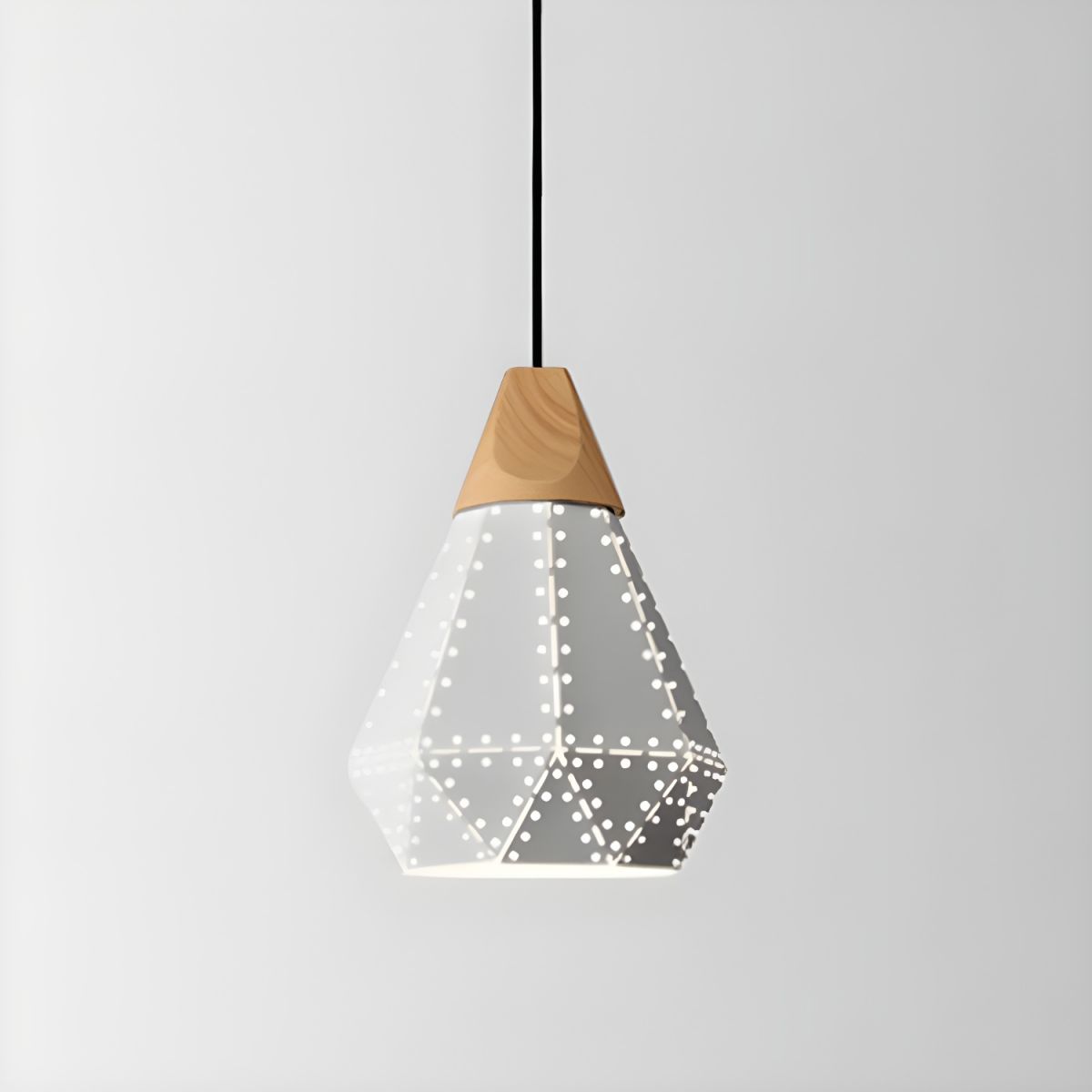 Pendant Light Geometric with Wood Cap for Dining Room | LED