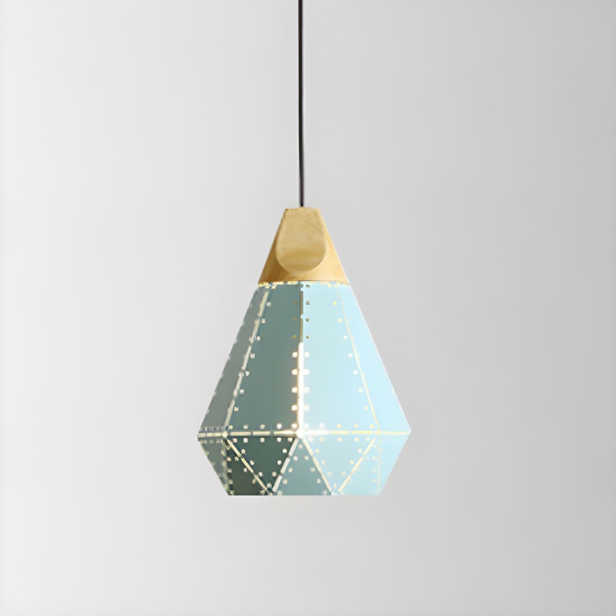 Pendant Light Geometric with Wood Cap for Dining Room | LED