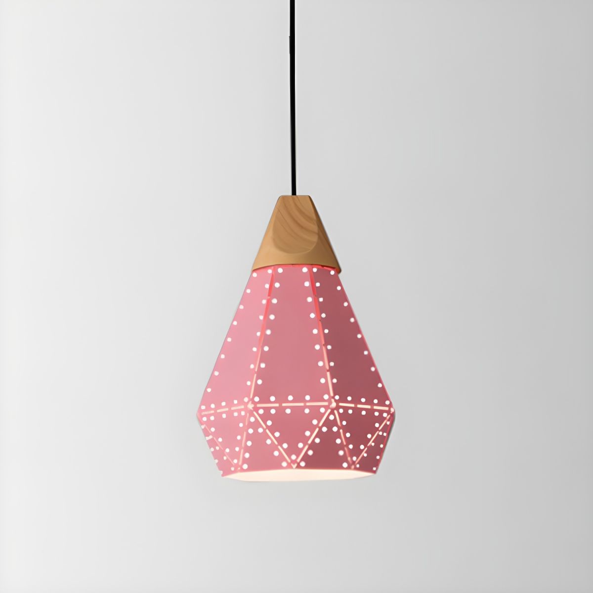 Pendant Light Geometric with Wood Cap for Dining Room | LED