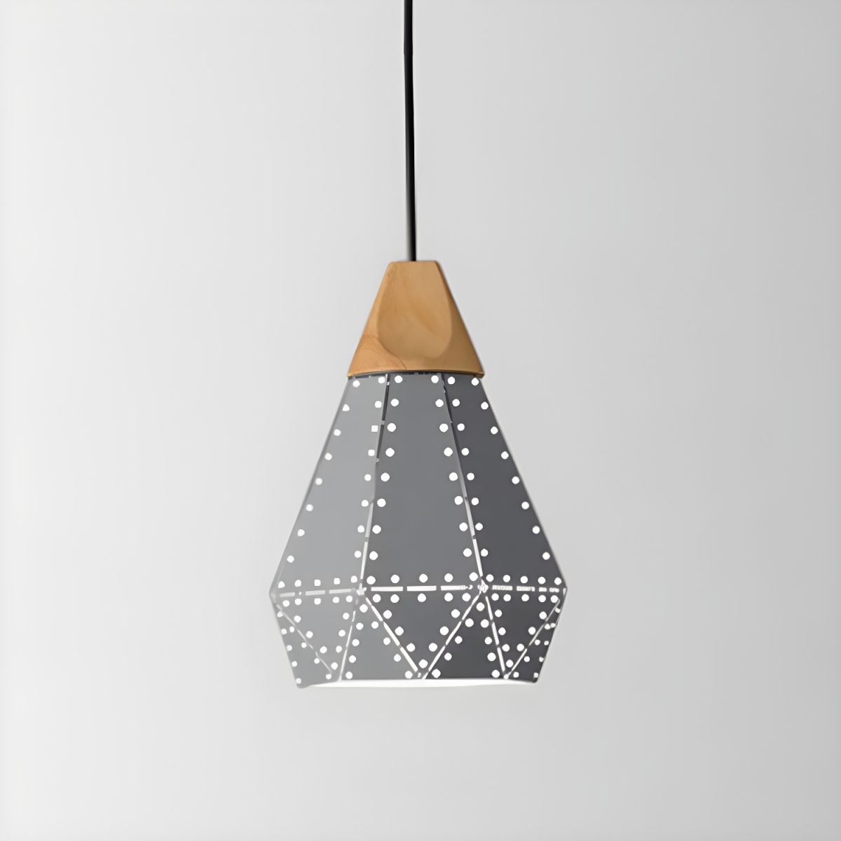 Pendant Light Geometric with Wood Cap for Dining Room | LED