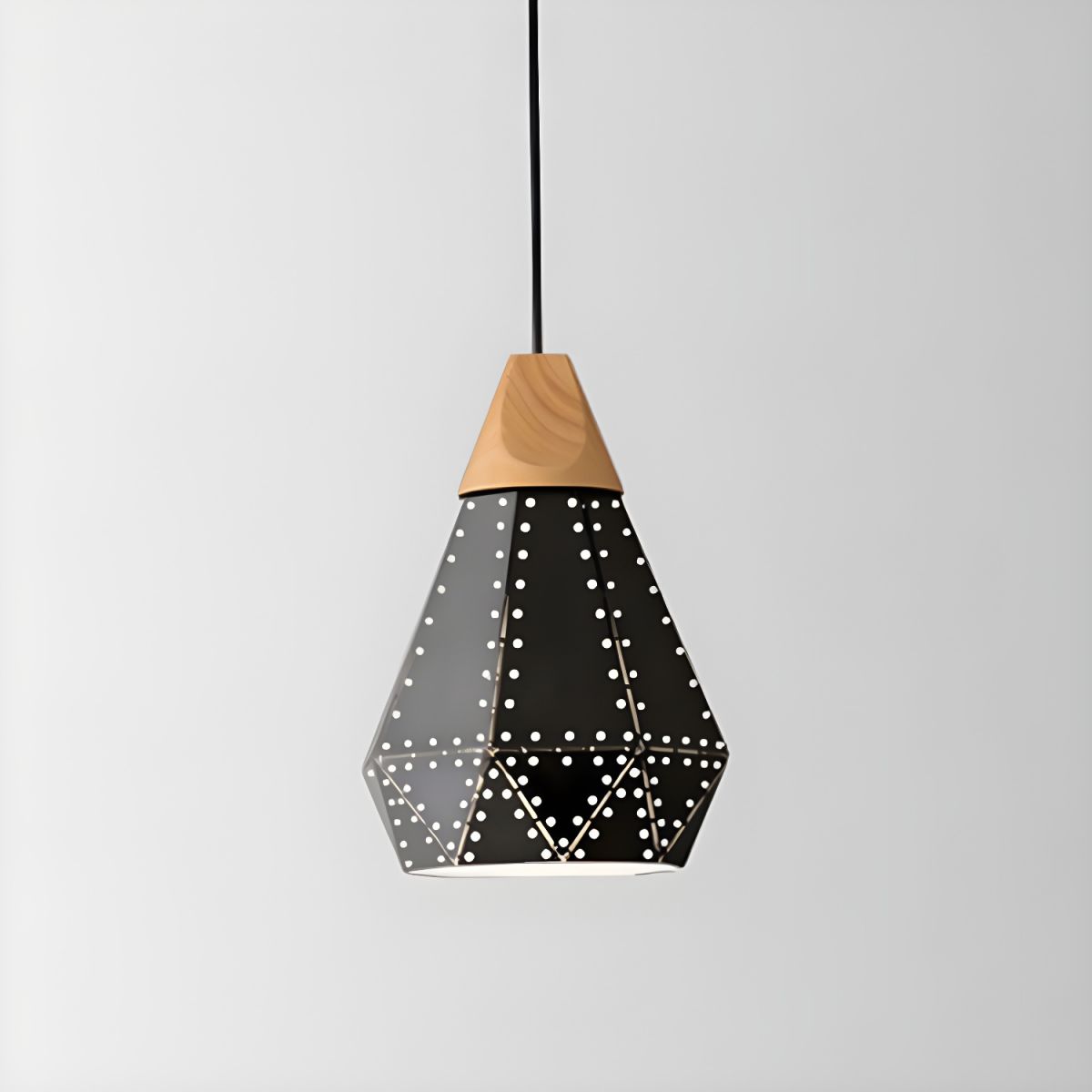 Pendant Light Geometric with Wood Cap for Dining Room | LED
