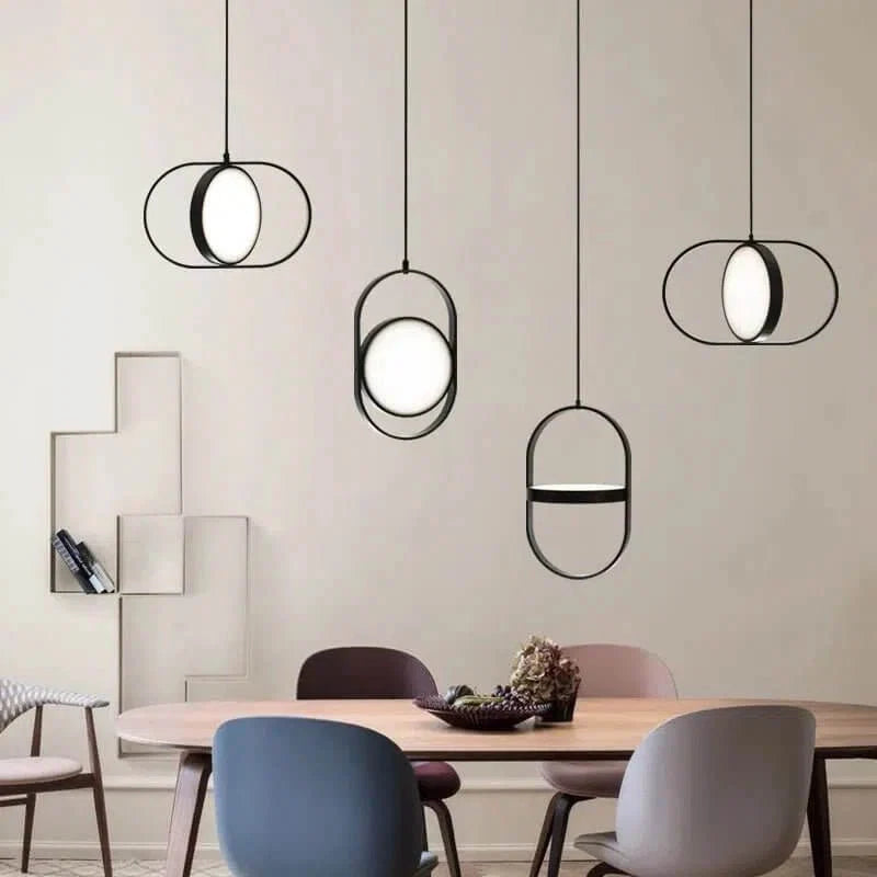 Pendant Light LED with Black Ring Frame | Modern