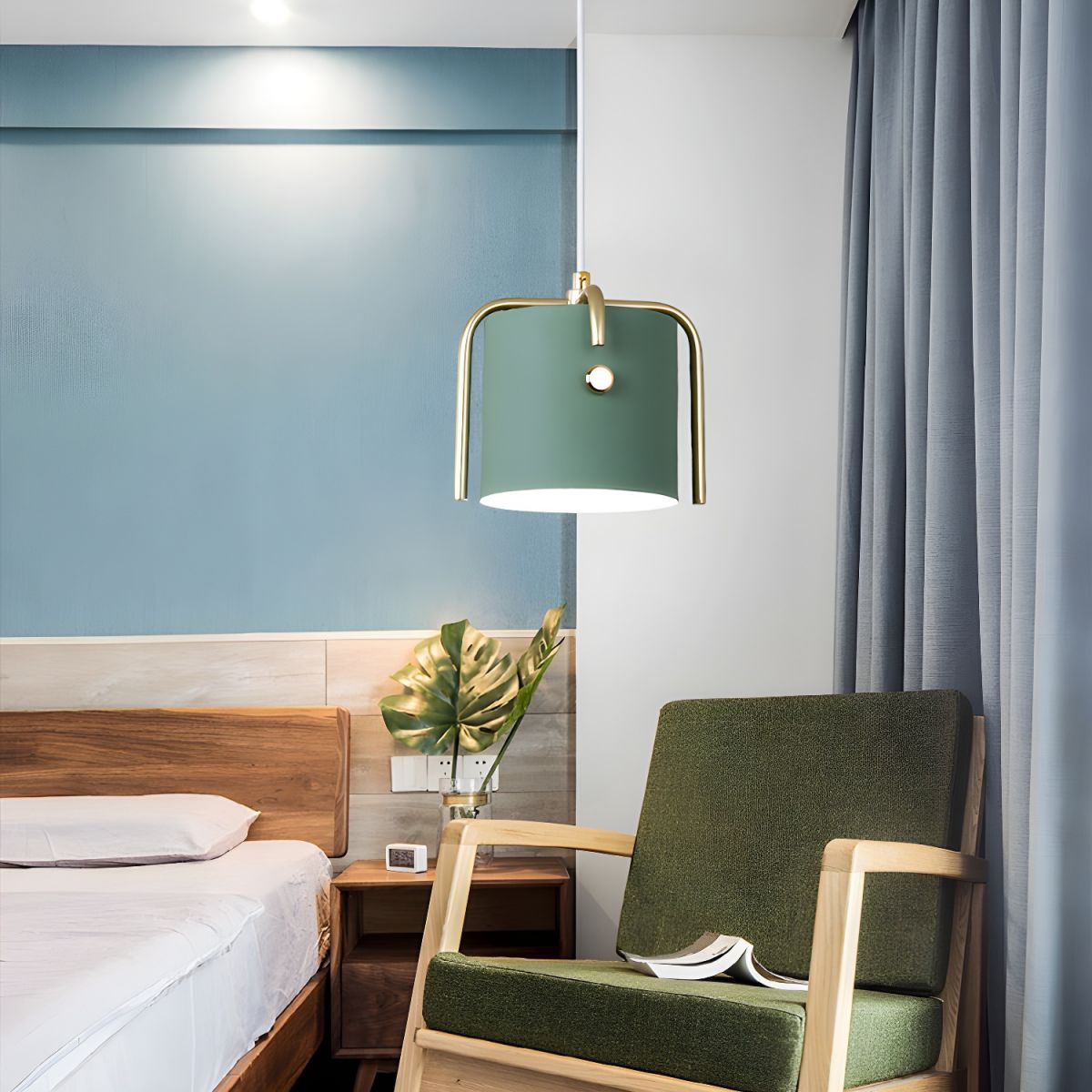 Pendant Light with Drum Shade | Hanging